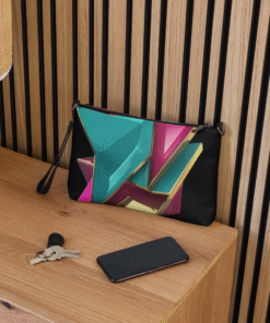Alternative view of Modern Art Geometric Crossbody Bag – Bold Abstract Design with Gold Accents