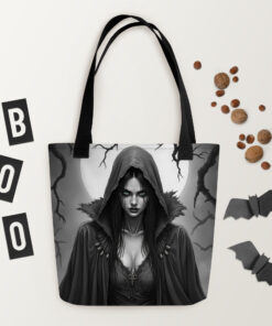Gothic Halloween Tote Bag – Spooky Reusable Eco-Friendly Shopper