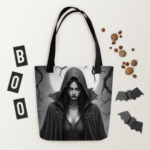 Gothic Halloween Tote Bag – Spooky Reusable Eco-Friendly Shopper