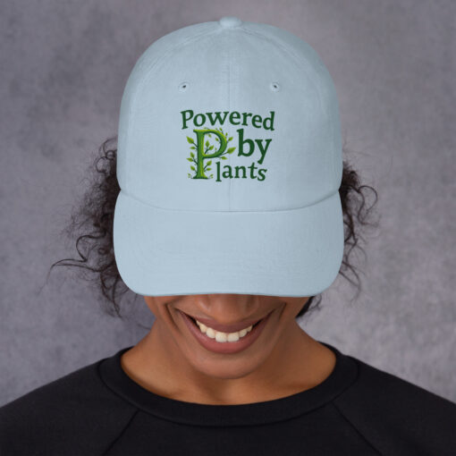 Dad Cap | “Powered By Plants” Vegan Cap | Adjustable Low-Profile Baseball Cap - Image 5
