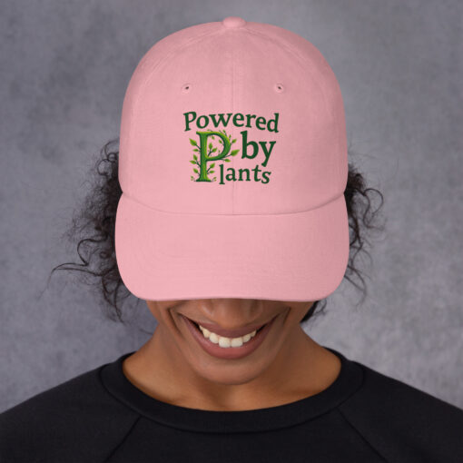 Dad Cap | “Powered By Plants” Vegan Cap | Adjustable Low-Profile Baseball Cap - Image 4