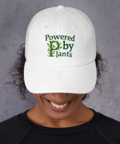 Dad Cap | “Powered By Plants” Vegan Cap | Adjustable Low-Profile Baseball Cap