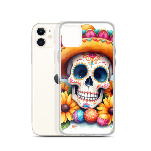 Skull iPhone Case | Colorful Sugar Skull Sombrero & Sunflower Design - Image 6