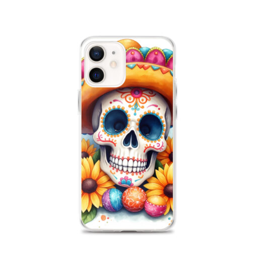 Skull iPhone Case | Colorful Sugar Skull Sombrero & Sunflower Design - Image 13