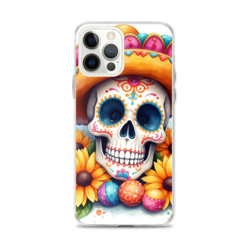 Skull iPhone Case | Colorful Sugar Skull Sombrero & Sunflower Design - Image 9