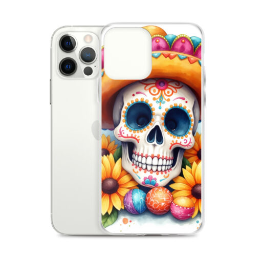 Skull iPhone Case | Colorful Sugar Skull Sombrero & Sunflower Design - Image 10