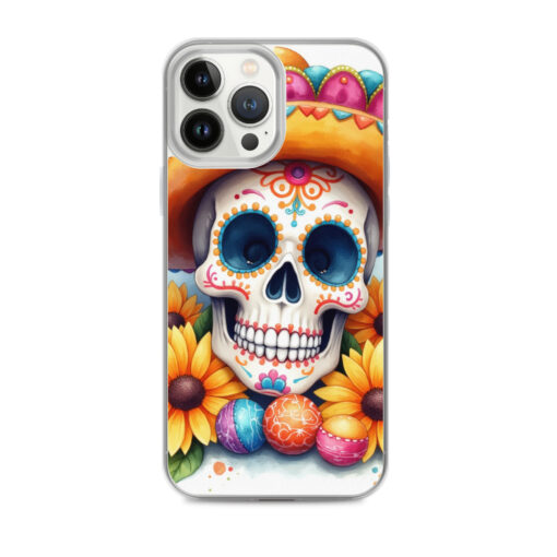 Skull iPhone Case | Colorful Sugar Skull Sombrero & Sunflower Design - Image 17