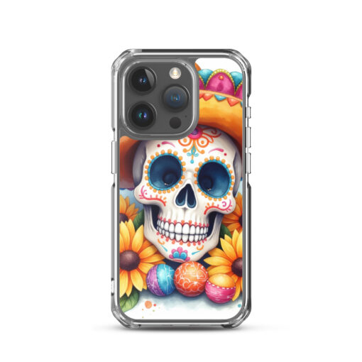 Skull iPhone Case | Colorful Sugar Skull Sombrero & Sunflower Design - Image 35