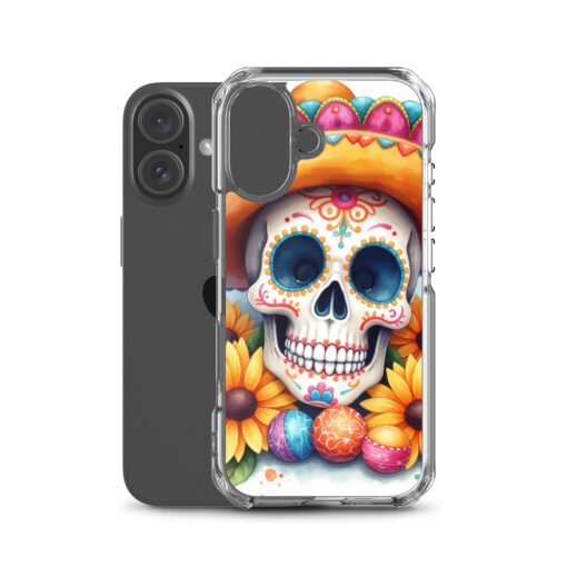 Skull iPhone Case | Colorful Sugar Skull Sombrero & Sunflower Design - Image 46