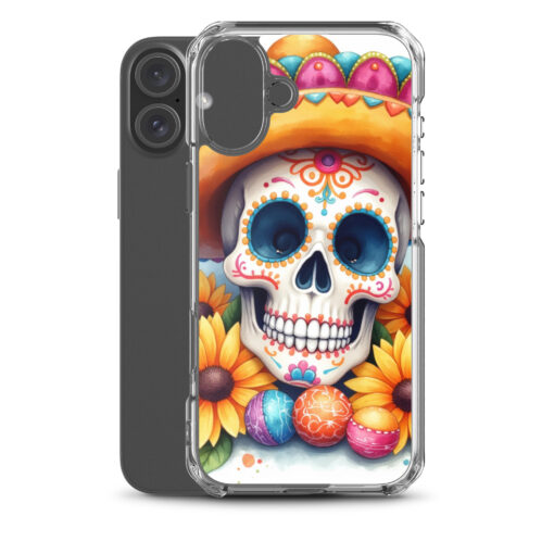Skull iPhone Case | Colorful Sugar Skull Sombrero & Sunflower Design - Image 40