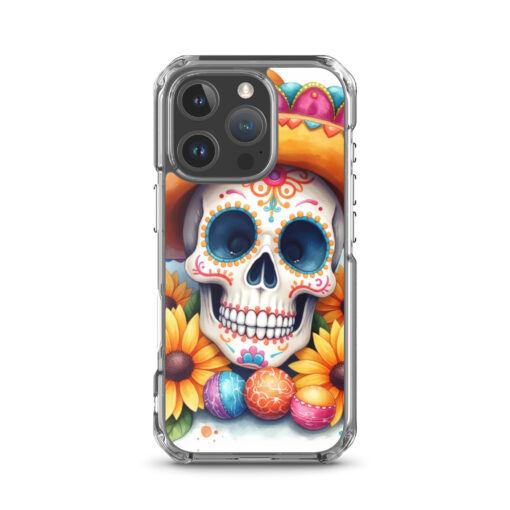 Skull iPhone Case | Colorful Sugar Skull Sombrero & Sunflower Design - Image 43