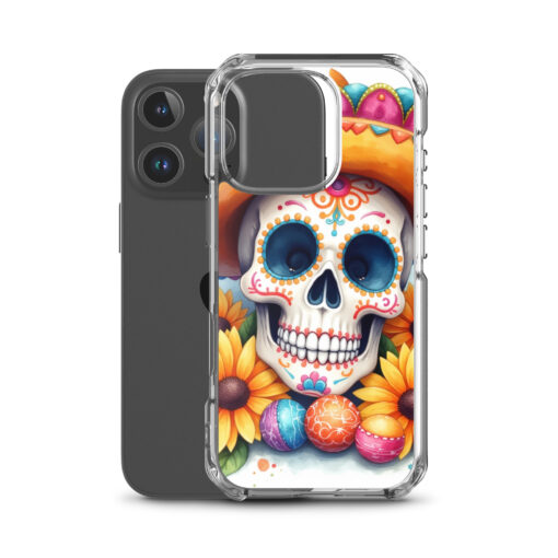 Skull iPhone Case | Colorful Sugar Skull Sombrero & Sunflower Design - Image 44