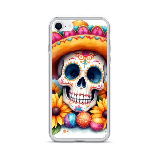 Skull iPhone Case | Colorful Sugar Skull Sombrero & Sunflower Design - Image 49