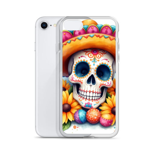 Skull iPhone Case | Colorful Sugar Skull Sombrero & Sunflower Design - Image 50