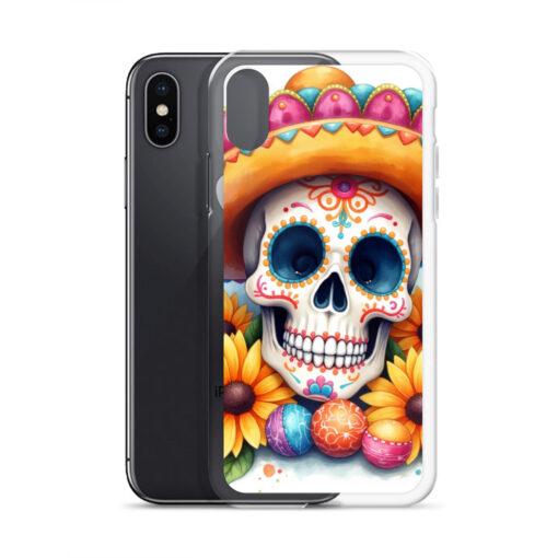 Skull iPhone Case | Colorful Sugar Skull Sombrero & Sunflower Design - Image 52