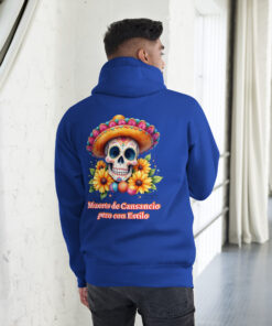 Alternative view of Dead Tired but Still Stylish Skull Hoodie | Muerto de Cansancio pero con Estilo