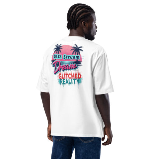Data Stream Dream T-Shirt | Glitched Reality Vaporwave Streetwear Oversized heavyweight t-shirt - Image 2