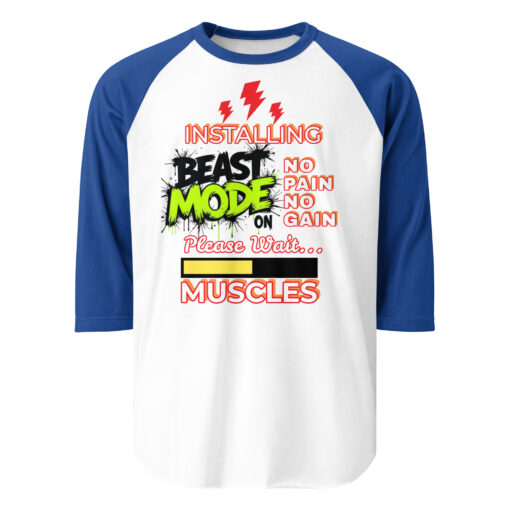 Installing Beast Mode Shirt – 3/4 Sleeve Raglan – Premium Gym Motivation Tee – No Pain No Gain Workout Shirt – Fitness Gift for Men & Women - Image 7