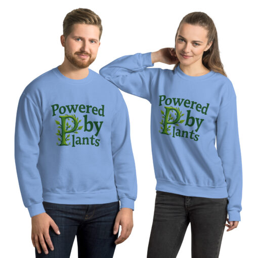 Unisex Sweatshirt | “Powered By Plants” Vegan Graphic Sweater | Eco-Friendly Cozy Pullover - Image 4