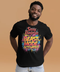 Alternative view of Unisex T-Shirt – “Beast Mode Activated” | Motivational Fitness Tee