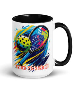 Alternative view of 15 oz. Ceramic Mug with Color Inside – Team Pickleball