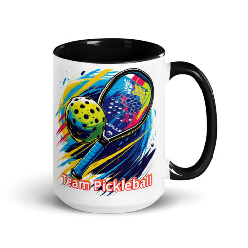 15 oz. Ceramic Mug with Color Inside – Team Pickleball - Image 2