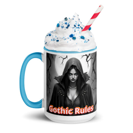 15 oz. Ceramic Mug with Color Inside – Witch “GOTHIC RULES” - Image 7