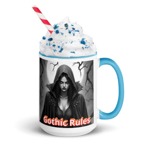 15 oz. Ceramic Mug with Color Inside – Witch “GOTHIC RULES” - Image 8