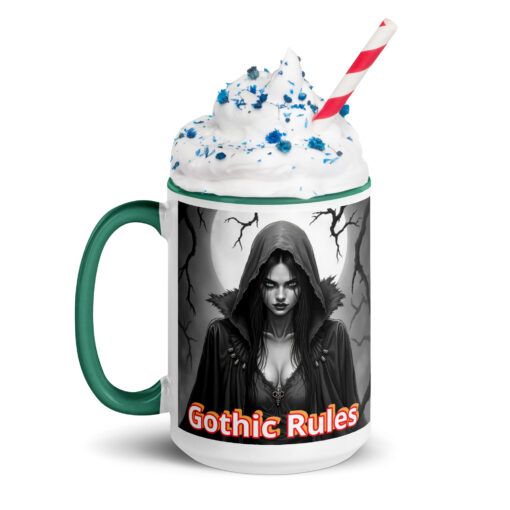 15 oz. Ceramic Mug with Color Inside – Witch “GOTHIC RULES” - Image 5