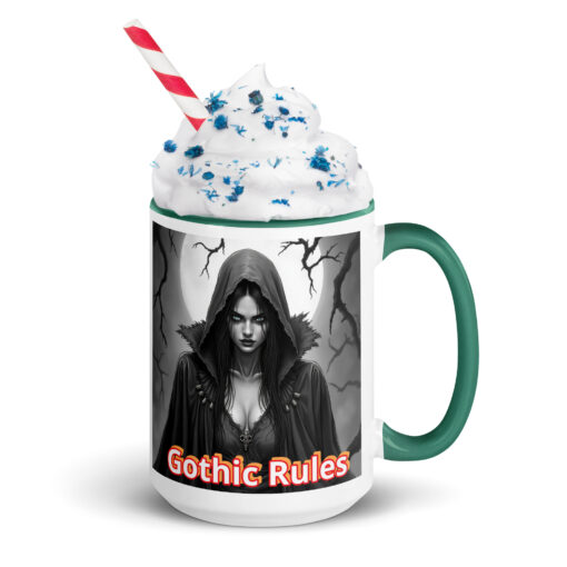 15 oz. Ceramic Mug with Color Inside – Witch “GOTHIC RULES” - Image 6