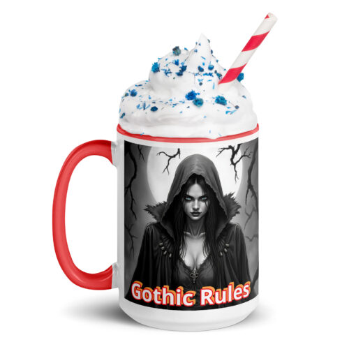 15 oz. Ceramic Mug with Color Inside – Witch “GOTHIC RULES” - Image 3