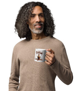 Alternative view of Powered by Caffeine Coffee Mug – Funny Coffee Lover Gift | Dishwasher & Microwave Safe Ceramic Cup (11oz, 15oz, 20oz)