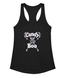 Alternative view of Pumpkins Happy Halloween | Women’s Fitted Racerback Tank Top | Cute Halloween Workout Shirt