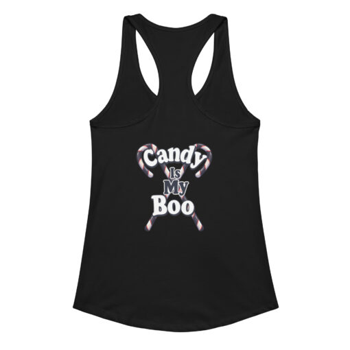 Pumpkins Happy Halloween | Women’s Fitted Racerback Tank Top | Cute Halloween Workout Shirt - Image 2