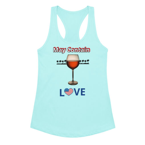 Women’s Racerback Tank Top | “May Contain Wine” Funny & Classy Love Style | Fitted Workout & Casual Tank - Image 6