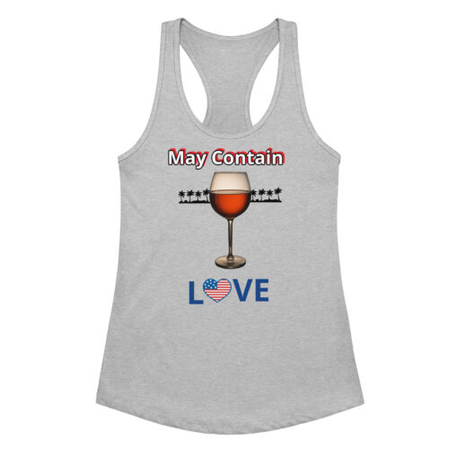 Women’s Racerback Tank Top | “May Contain Wine” Funny & Classy Love Style | Fitted Workout & Casual Tank - Image 5