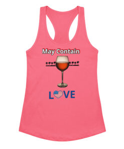 Alternative view of Women’s Racerback Tank Top | “May Contain Wine” Funny & Classy Love Style | Fitted Workout & Casual Tank