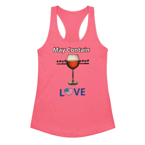 Women’s Racerback Tank Top | “May Contain Wine” Funny & Classy Love Style | Fitted Workout & Casual Tank - Image 2