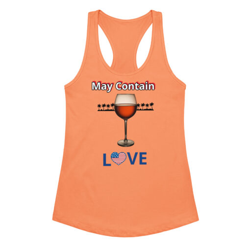Women’s Racerback Tank Top | “May Contain Wine” Funny & Classy Love Style | Fitted Workout & Casual Tank - Image 3