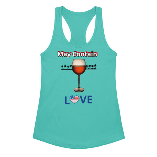 Women’s Racerback Tank Top | “May Contain Wine” Funny & Classy Love Style | Fitted Workout & Casual Tank - Image 4