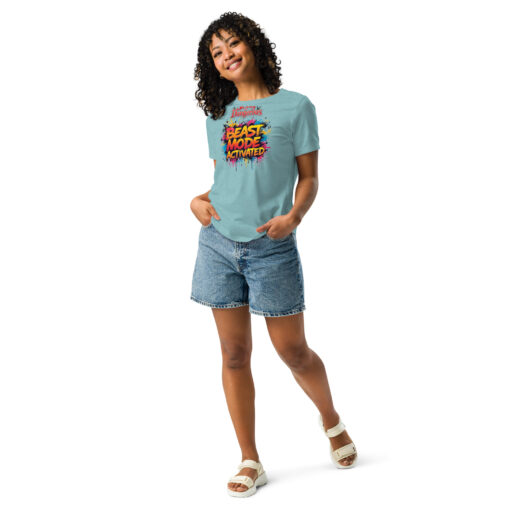 Beast Mode Activated Women’s Relaxed T-Shirt | Motivational Streetwear - Image 7