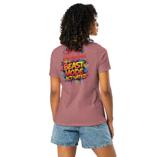 Beast Mode Activated Women’s Relaxed T-Shirt | Motivational Streetwear - Image 4