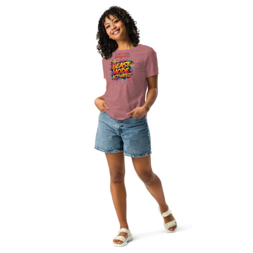 Beast Mode Activated Women’s Relaxed T-Shirt | Motivational Streetwear - Image 3