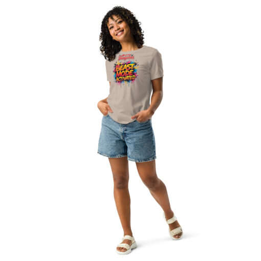 Beast Mode Activated Women’s Relaxed T-Shirt | Motivational Streetwear - Image 11