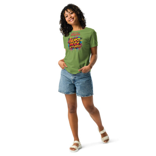 Beast Mode Activated Women’s Relaxed T-Shirt | Motivational Streetwear - Image 5