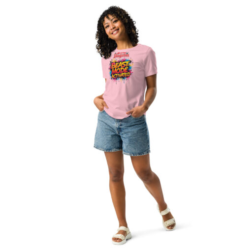 Beast Mode Activated Women’s Relaxed T-Shirt | Motivational Streetwear - Image 14