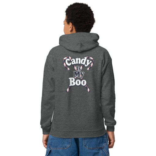 Youth Heavy Blend Hoodie – (Front) “Halloween Treat Mode Activated” |  (Back) “Candy Is My Boo” (Back) - Image 7