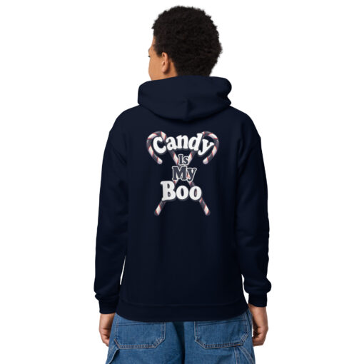 Youth Heavy Blend Hoodie – (Front) “Halloween Treat Mode Activated” |  (Back) “Candy Is My Boo” (Back) - Image 5