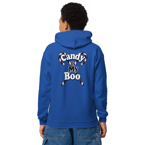 Youth Heavy Blend Hoodie – (Front) “Halloween Treat Mode Activated” |  (Back) “Candy Is My Boo” (Back) - Image 9