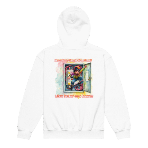 Life’s Better on a Board Youth Hoodie – Skater Kids Heavy Blend Pullover, Comfortable & Durable - Image 6